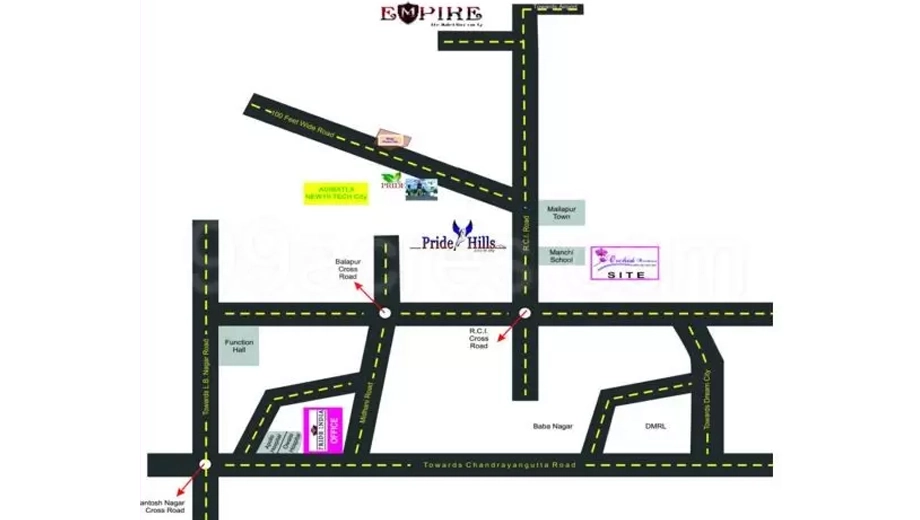 Location of Land Pride India Orchid Residency in Balapur, Hyderabad - Image 394229