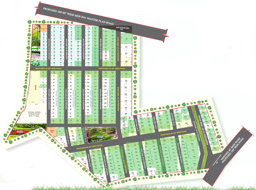 Master Plan of Sri County Phase 2 in Hayathnagar, Hyderabad - Image 394280