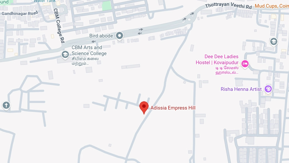 Location of Adissia The Address in Saravanampatti, Coimbatore - Image 394040