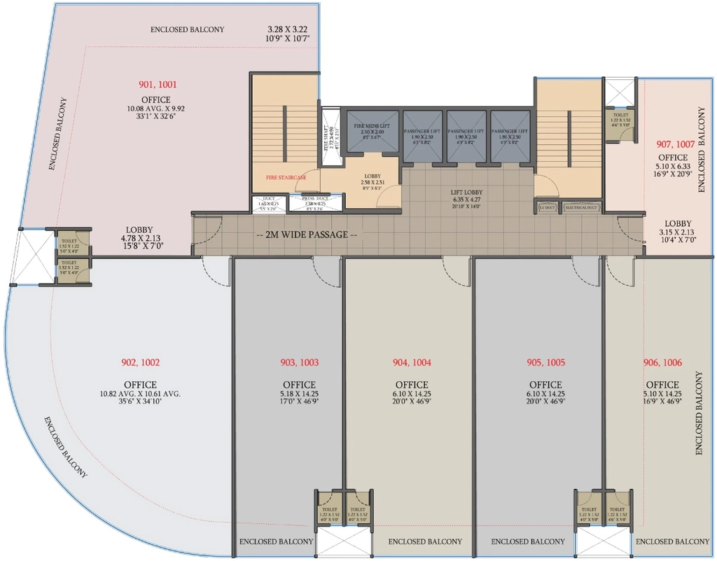 Floor Plan of Ram Epitome Business Center in Mundhwa, Pune - Image 394651