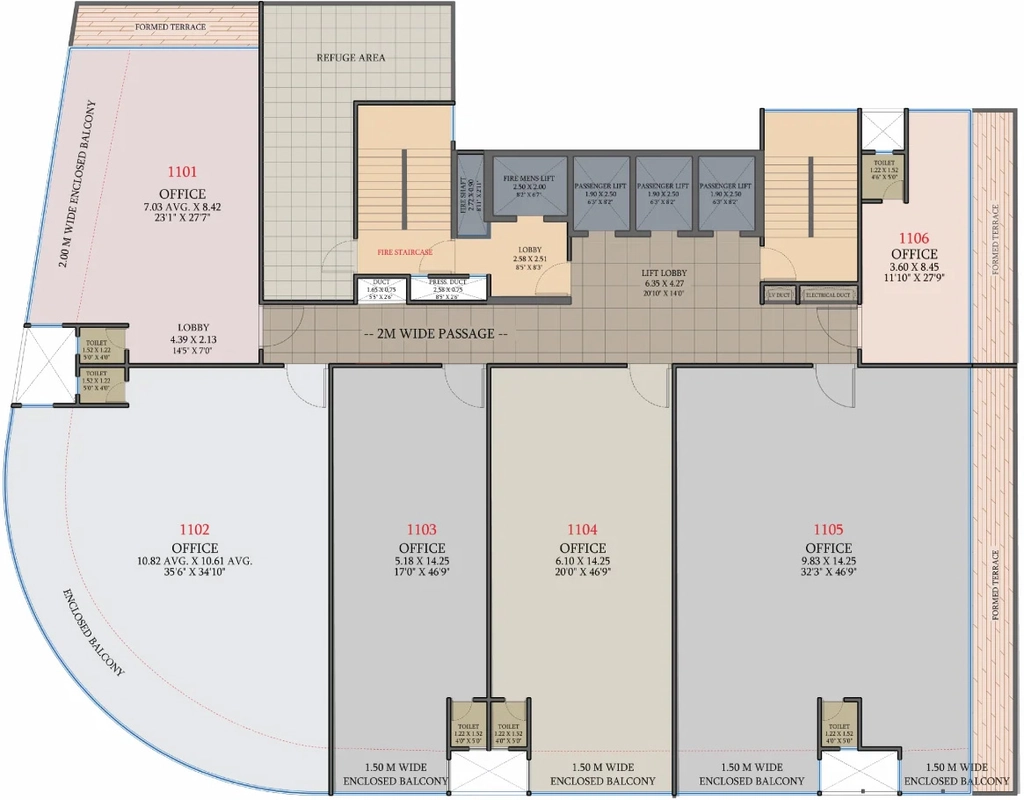 Floor Plan of Ram Epitome Business Center in Mundhwa, Pune - Image 394650