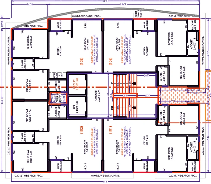 Floor Plan of Tulsi Pragati Heritage in Pasodara, Surat - Image 394833