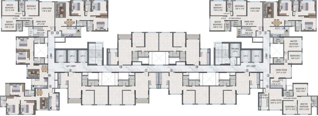 Floor Plan of Damji Mahavir Vsta in Pokhran, Thane - Image 394741
