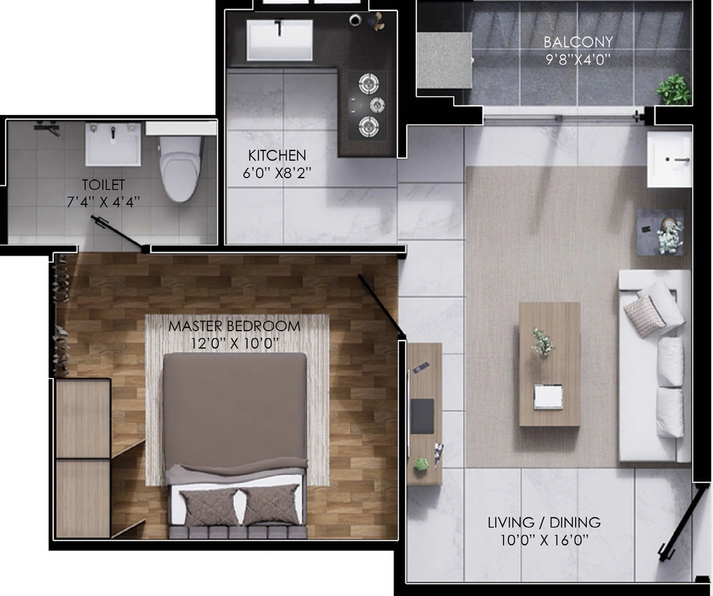 1 BHK Flat in Premier Aria Square in Kalapatti, Coimbatore - Image 914024