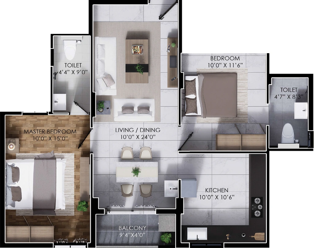 2 BHK Flat in Premier Aria Square in Kalapatti, Coimbatore - Image 914026