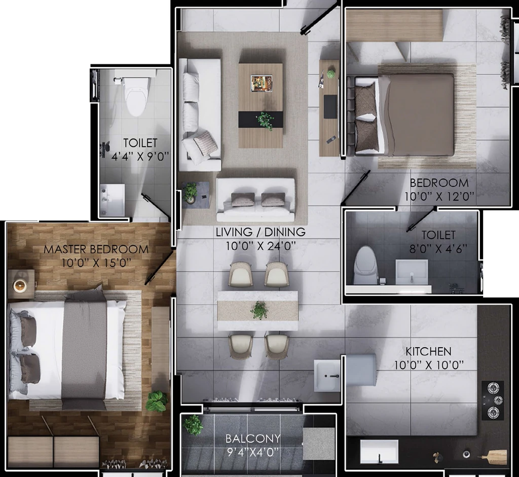 2 BHK Flat in Premier Aria Square in Kalapatti, Coimbatore - Image 914027