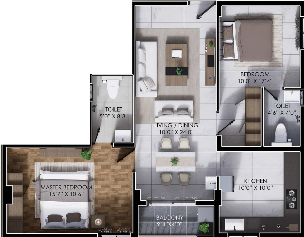 2 BHK Flat in Premier Aria Square in Kalapatti, Coimbatore - Image 914028