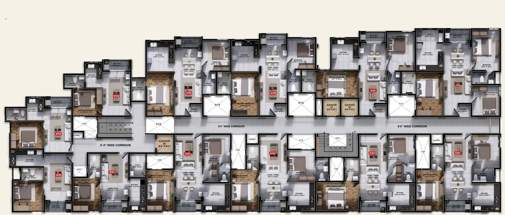 Floor Plan of Premier Aria Square in Kalapatti, Coimbatore - Image 394020