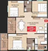3 BHK Flat in Mythri Sankalp DKM in Hallehalli, Bangalore - Image 914403