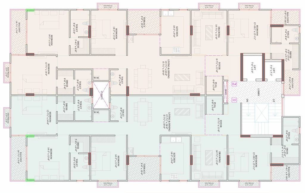 Floor Plan of Ananya The Horizon in Shyam Nagar, Jaipur - Image 395004