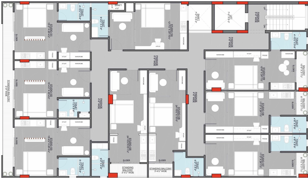 Floor Plan of Ananya The Stylish Studio in Jawahar Nagar, Jaipur - Image 395010
