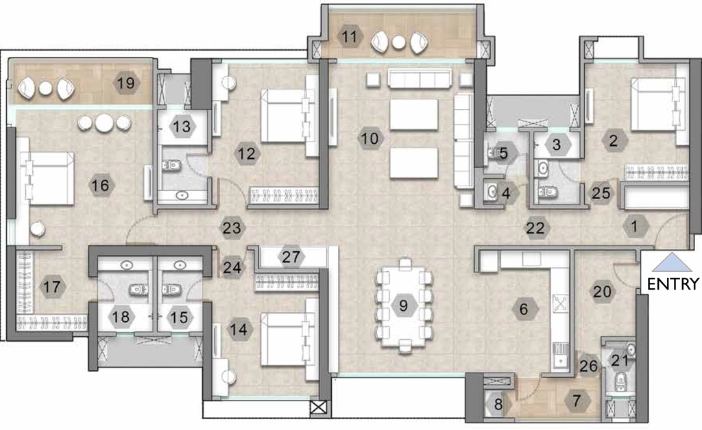 4 BHK Flat in Raymond Invictus By GS Tower B in Thane West, Thane - Image 914834