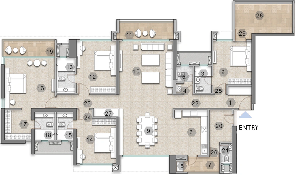 4 BHK Flat in Raymond Invictus By GS Tower B in Thane West, Thane - Image 914835