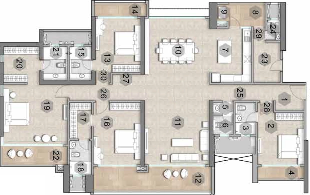 4 BHK Flat in Raymond Invictus By GS Tower B in Thane West, Thane - Image 914836