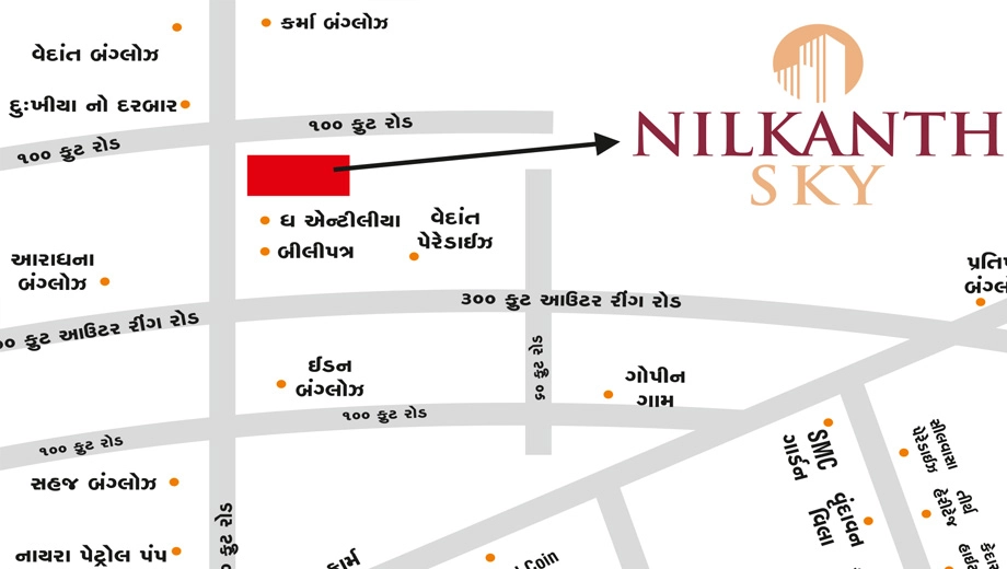 Location of Nilkanth Sky in Mota Varachha, Surat - Image 397784