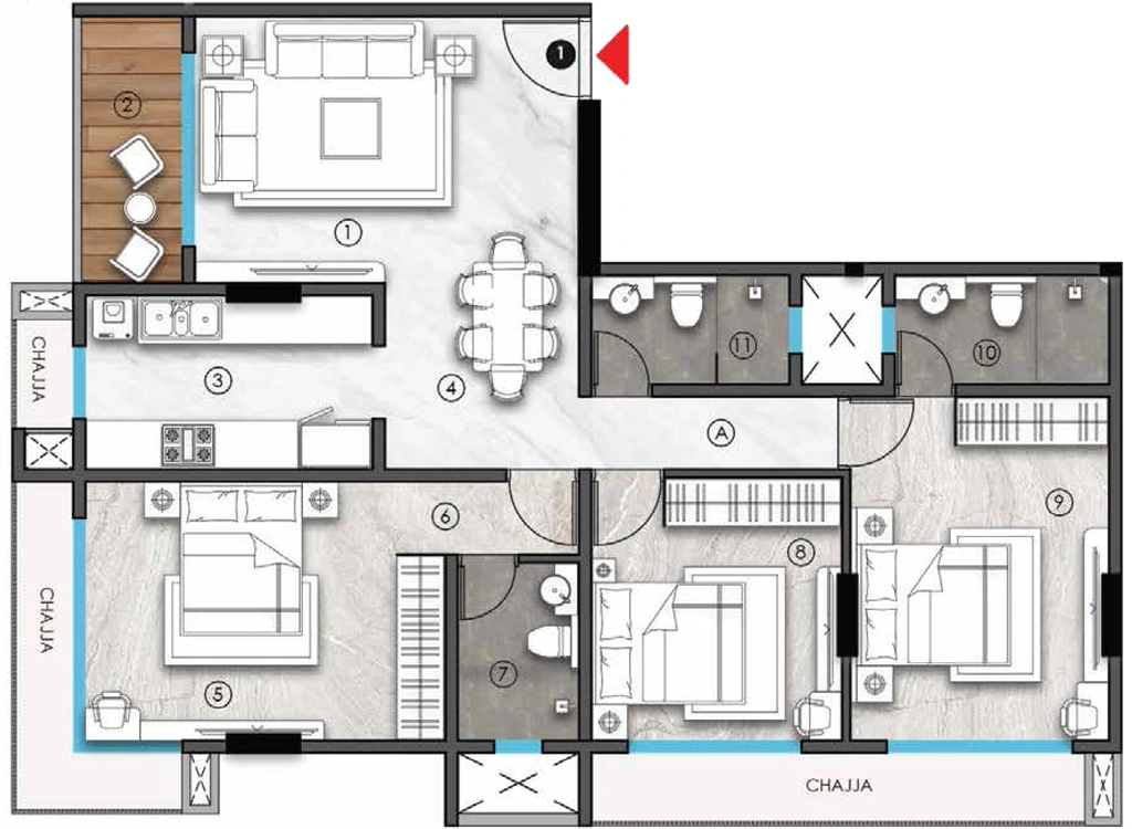 3 BHK Flat in Sanghvi Tirth in Andheri East, Mumbai - Image 914851