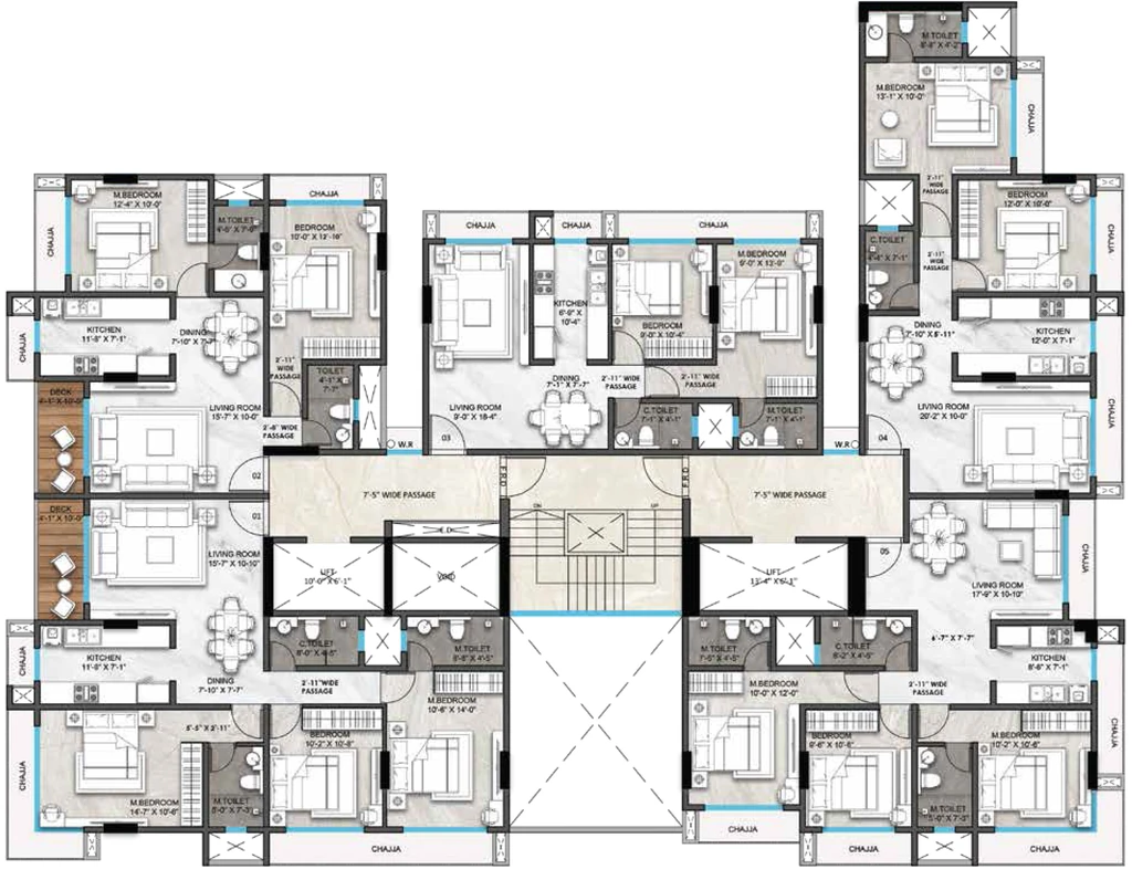 Floor Plan of Sanghvi Tirth in Andheri East, Mumbai - Image 395869
