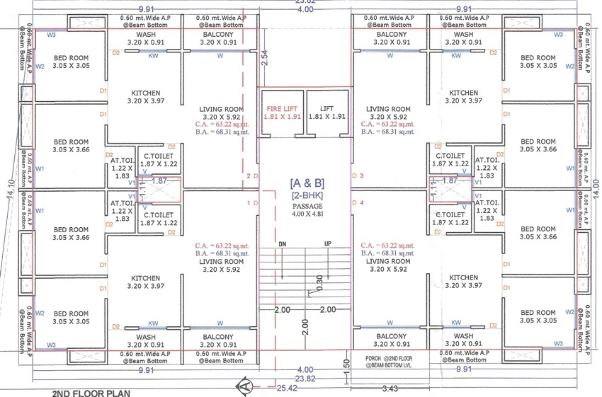 Floor Plan of Icon Karunesh Tower in Pasodara, Surat - Image 397791