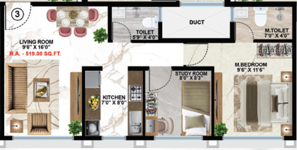 1.5 BHK Flat in HS Urban Connect in Andheri East, Mumbai - Image 914875
