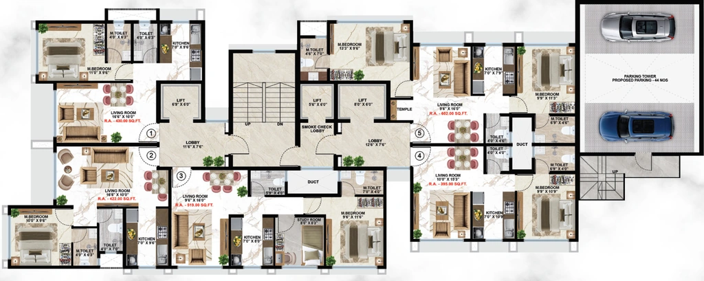 Floor Plan of HS Urban Connect in Andheri East, Mumbai - Image 395922