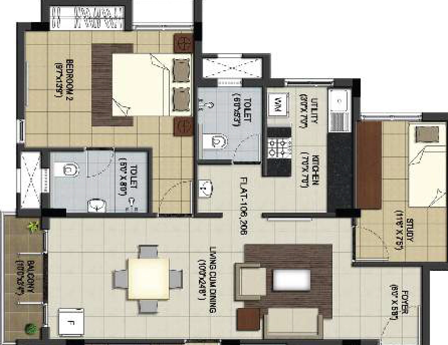 2.5 BHK Flat in BBCL Harshika in Pallavaram, Chennai - Image 914063