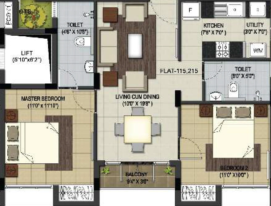 2 BHK Flat in BBCL Harshika in Pallavaram, Chennai - Image 914058