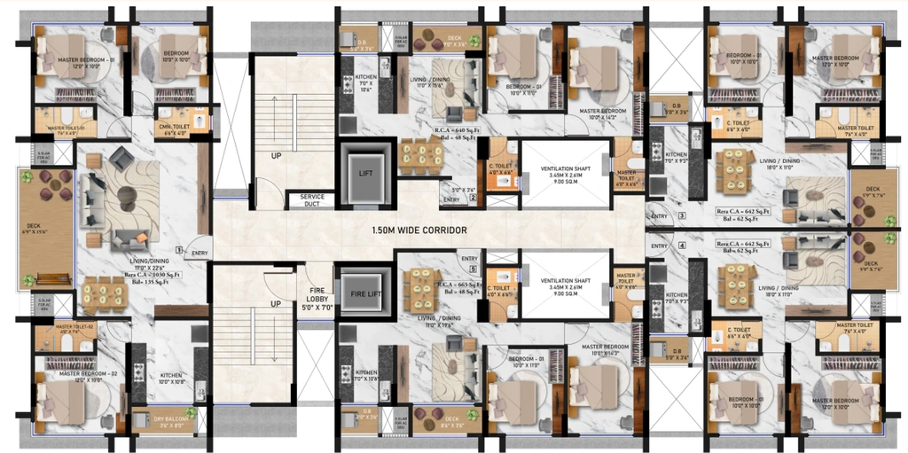 Floor Plan of Arvel Zenith Heights in Mahim Road, Palghar - Image 395765