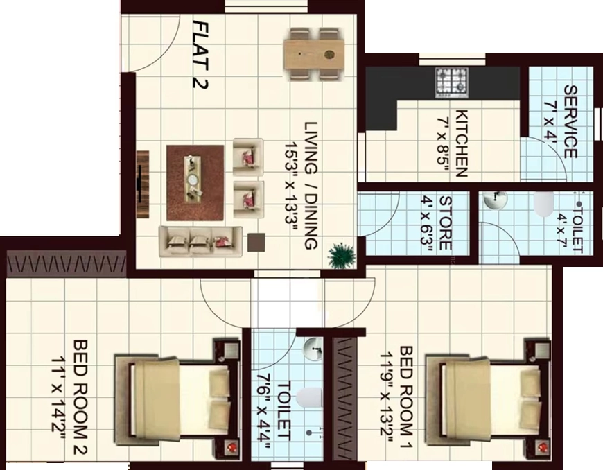 2 BHK Flat in Ubiqon Mabel in Siruseri, Chennai - Image 914069