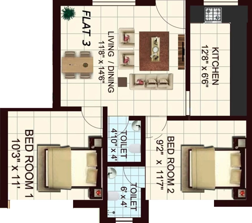 2 BHK Flat in Ubiqon Mabel in Siruseri, Chennai - Image 914068