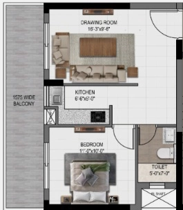 1 BHK Flat in AARV Twin Towers in Zirakpur, Chandigarh - Image 914097