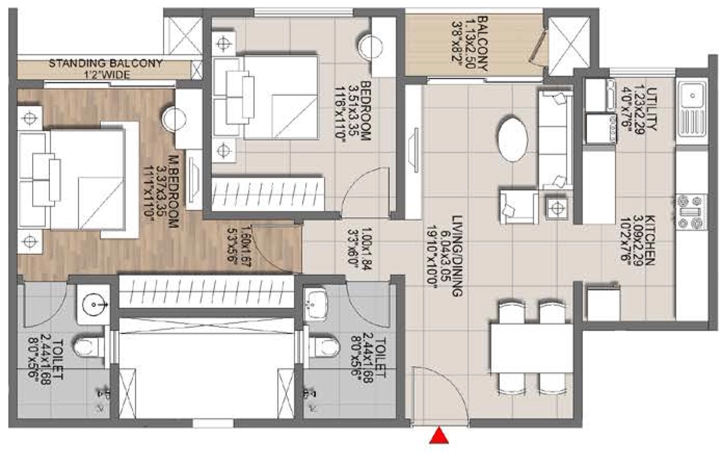 2 BHK Flat in Brigade Lumina in Tumkur Road, Bangalore - Image 914233