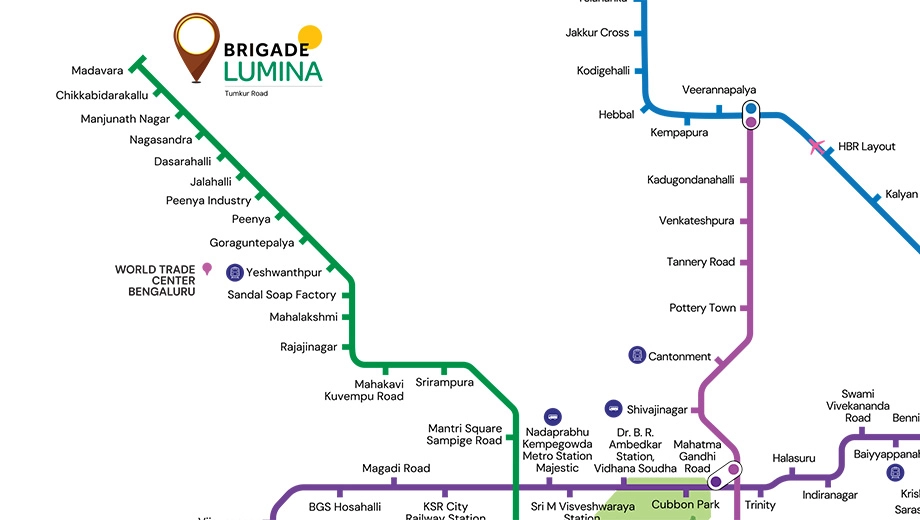 Location of Brigade Lumina in Tumkur Road, Bangalore - Image 394410