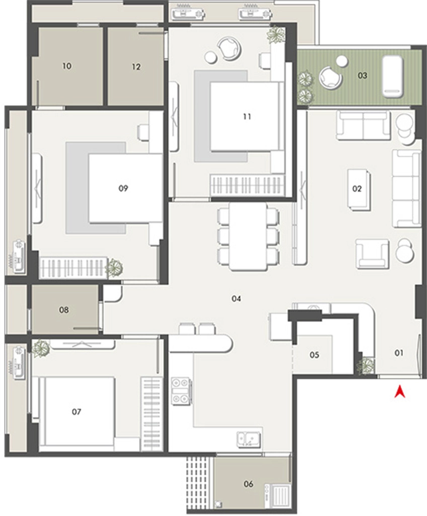 3 BHK Flat in Sun Mayfair in Godhavi, Ahmedabad - Image 914187