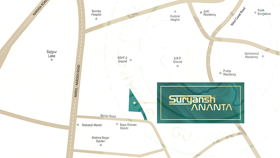Location of Commercial Sun Suryansh Ananta in Nava Naroda, Ahmedabad - Image 394377