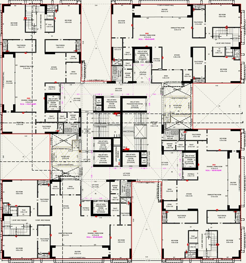 Floor Plan of Sun The Quad in Thaltej, Ahmedabad - Image 394383