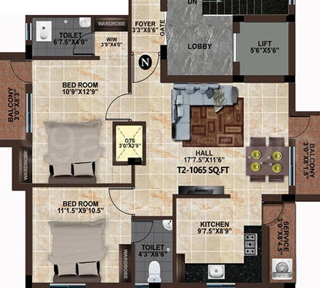 2 BHK Flat in MP Dior in Pozhichalur, Chennai - Image 914241