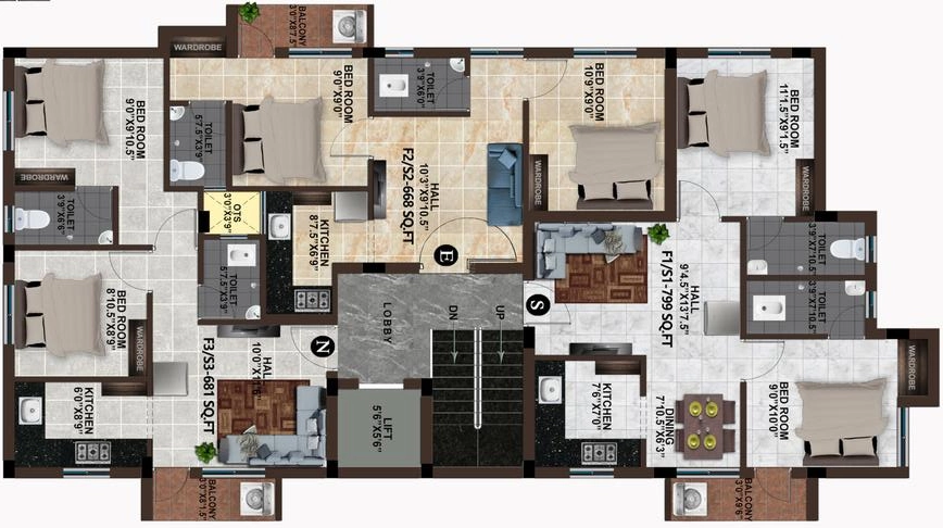 Floor Plan of MP Dior in Pozhichalur, Chennai - Image 394421
