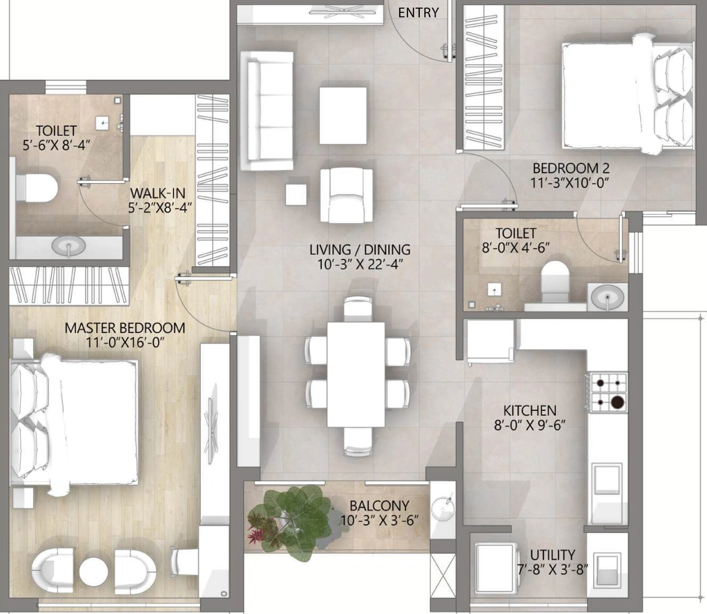 2 BHK Flat in Renaatus Varam in Kalapatti, Coimbatore - Image 914261