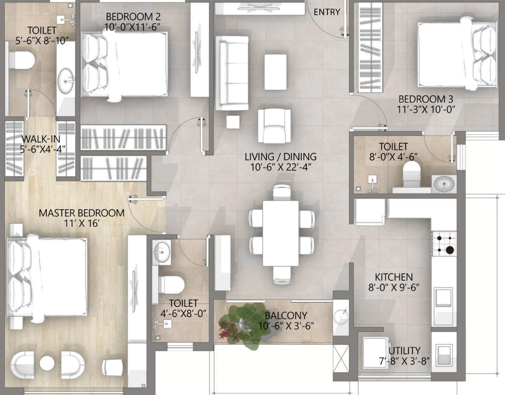 3 BHK Flat in Renaatus Varam in Kalapatti, Coimbatore - Image 914263