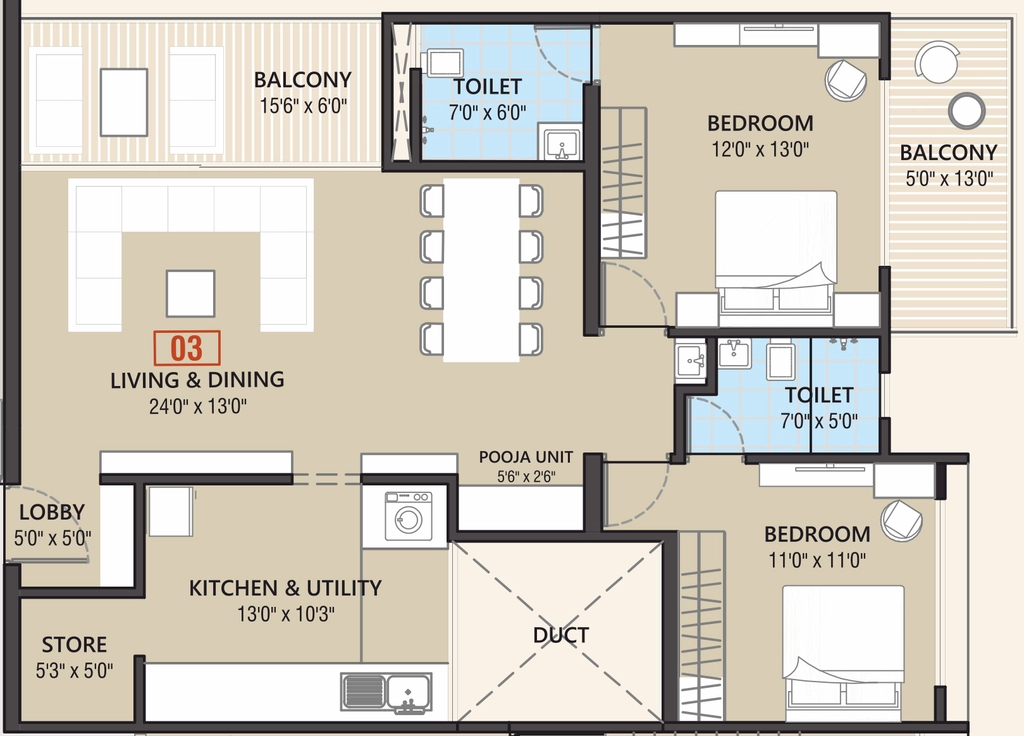 2 BHK Flat in Iconic 5 Senses Ilife in Mohammed Wadi, Pune - Image 914508