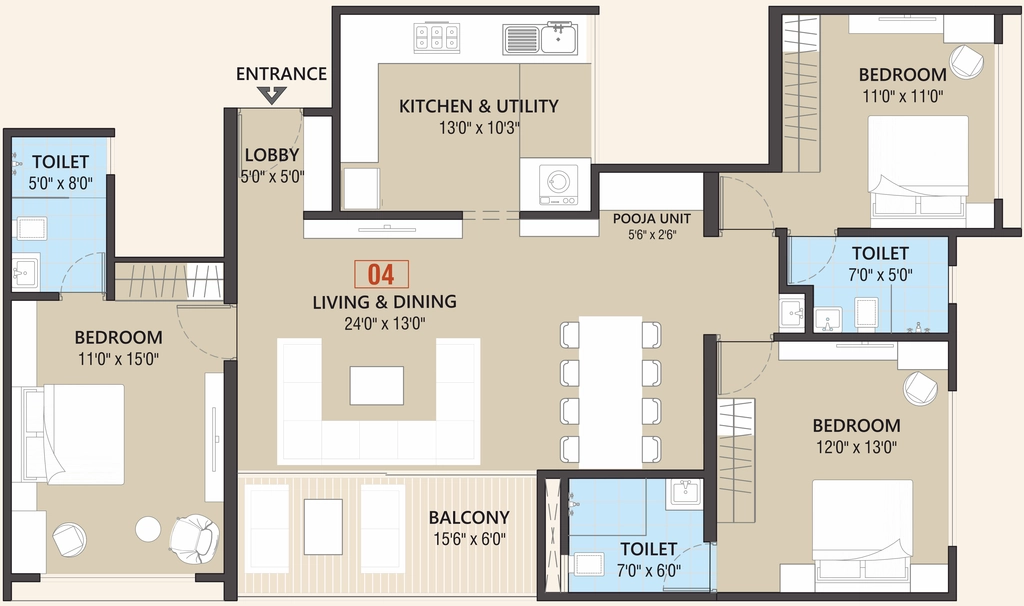 3 BHK Flat in Iconic 5 Senses Ilife in Mohammed Wadi, Pune - Image 914509