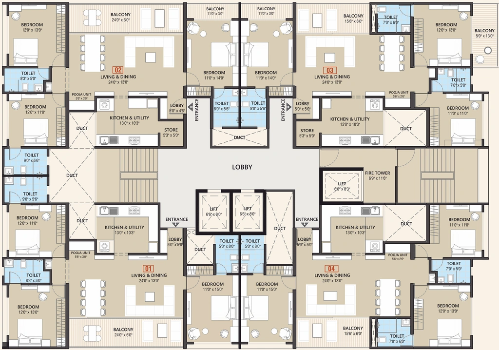 Floor Plan of Iconic 5 Senses Ilife in Mohammed Wadi, Pune - Image 395069
