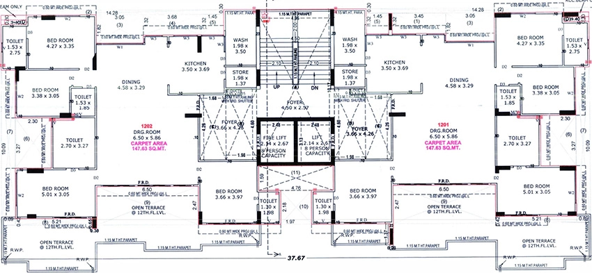 Floor Plan of Maruti Shyam One in Nava Vadaj, Ahmedabad - Image 394512