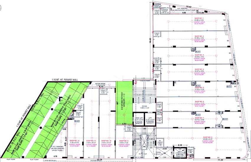 Floor Plan of Commercial Maruti Shyam One in Nava Vadaj, Ahmedabad - Image 394517