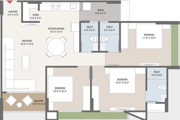 3 BHK Flat in Vishv The Glory in Nava Naroda, Ahmedabad - Image 914309