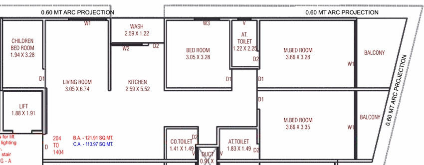 3 BHK Flat in Sumeru Heights in Parvat Gam, Surat - Image 914316