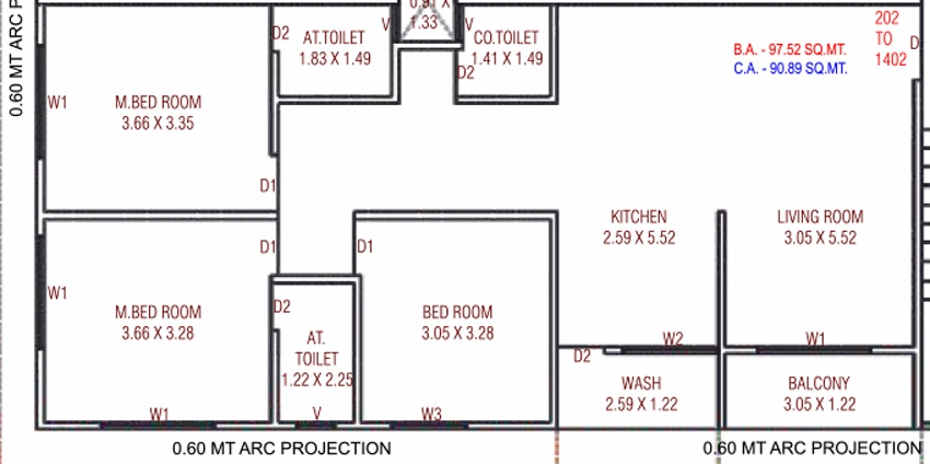 3 BHK Flat in Sumeru Heights in Parvat Gam, Surat - Image 914315