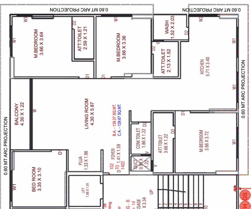 4 BHK Flat in Sumeru Heights in Parvat Gam, Surat - Image 914317