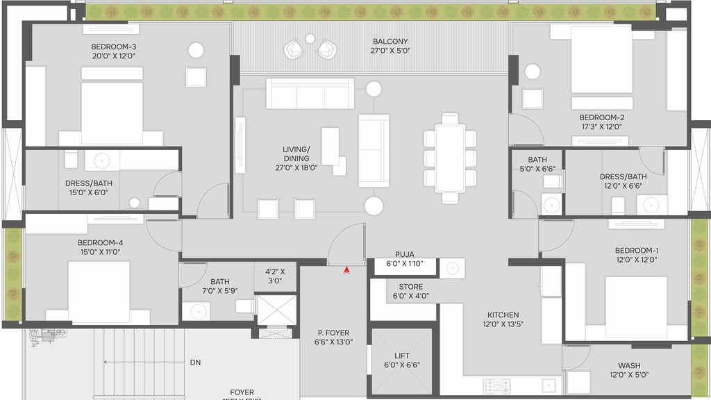 4 BHK Flat in Thrivance Sandalwood 26 in Chharodi, Ahmedabad - Image 914320
