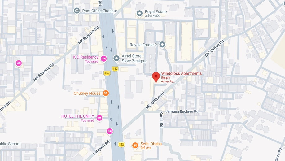 Location of Royale Wind Cross in Zirakpur, Chandigarh - Image 394621